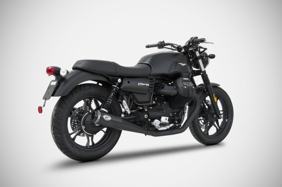 Zard Moto Guzzi V7 III, built 2017-2020, Euro4, conical round slip-on ECE